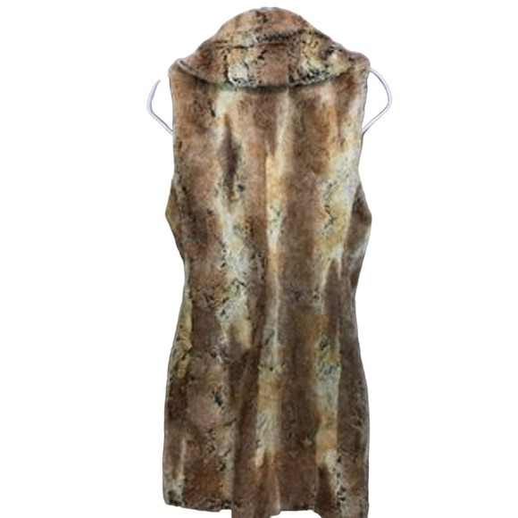 Alice + Olivia Beige and Brown Faux Fur Vest S P - Picture 6 of 7